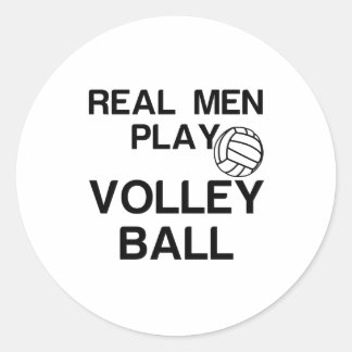 REAL MEN PLAY VOLLEYBALL CLASSIC ROUND STICKER