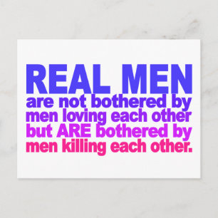 Real Men postcard