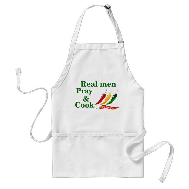 Real Men Pray and Cook Standard Apron (Front)