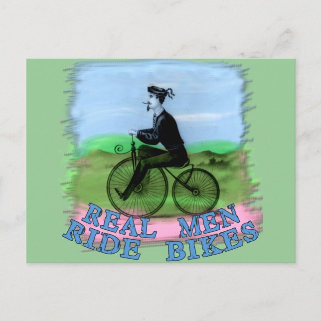Real Men Ride Bikes Products Postcard (Front)