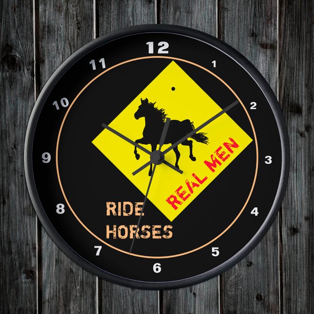 Real Men Ride Horses & Black Horse Party / Rodeo  Clock (Creator Uploaded)