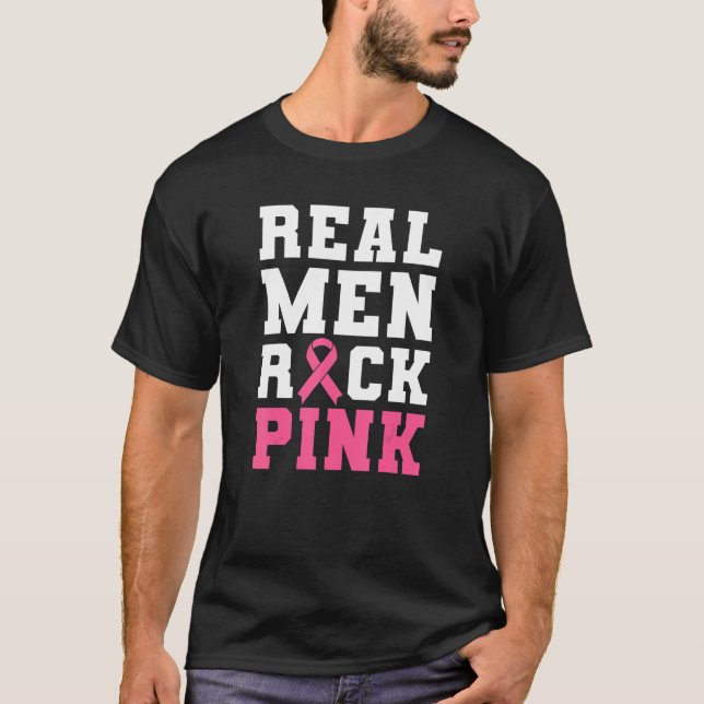 Real Men Rock Pink T-Shirt (Front)