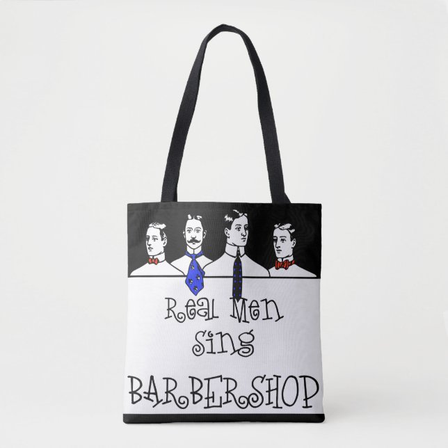 Real Men Sing Barbershop Tote Bag (Front)