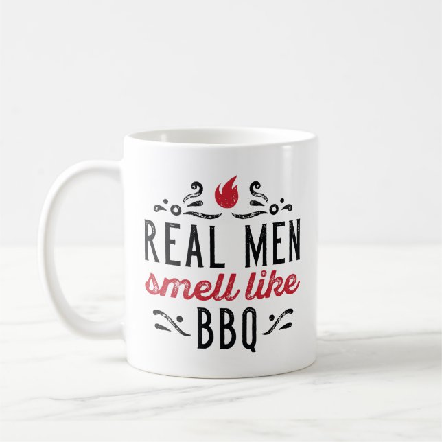 Real Men Smell Like BBQ Coffee Mug (Left)