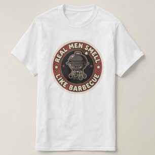 Real Men Smell Like BBQ & Smoke   Grill Master  T-Shirt