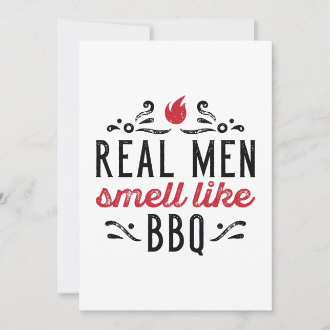 Real Men Smell Like BBQ Thank You Card (Front)