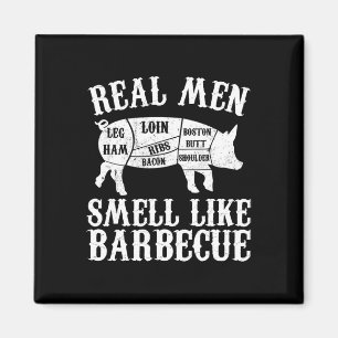 Real Men Smell Like Byrbeque Bbq Byrbecue Grilling Magnet