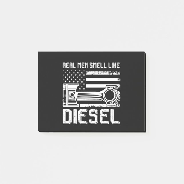 Real Men Smell Like Diesel Funny Mechanic Gift Post-it Notes (Front)