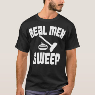 Real Men Sweep Curling Fan and USA Winter Sports T-Shirt