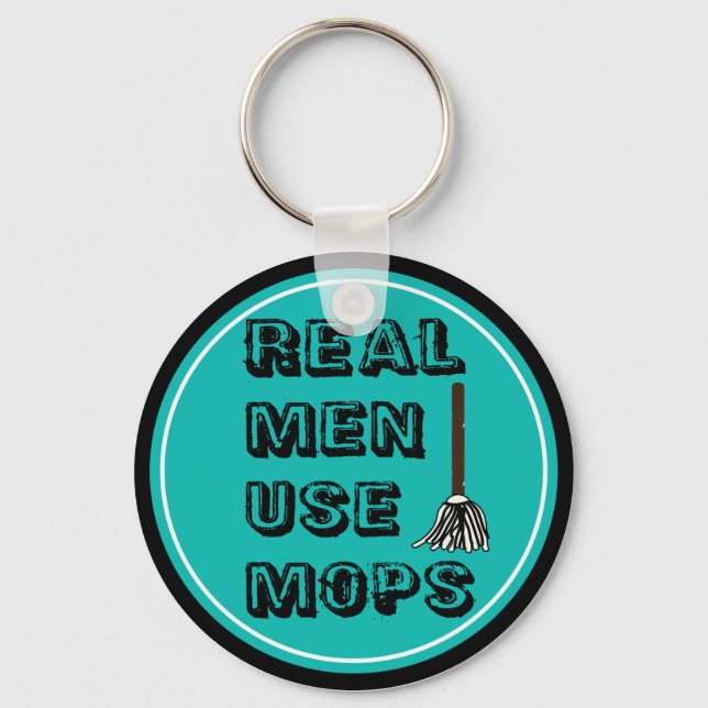 real men use mops key ring (Front)
