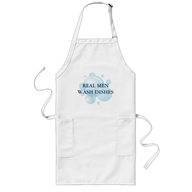 Real men wash dishes big apron | kitchen humor (Front)