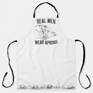 real men wear aprons  drawing All-Over Print Apron