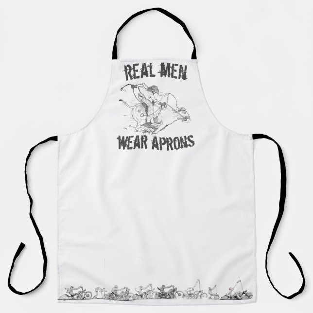 real men wear aprons  drawing All-Over Print Apron (Front)