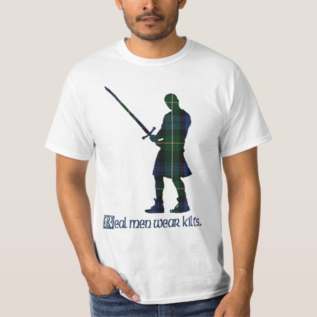 Real Men Wear Kilts Campbell Scottish Tartan T-Shirt (Front)