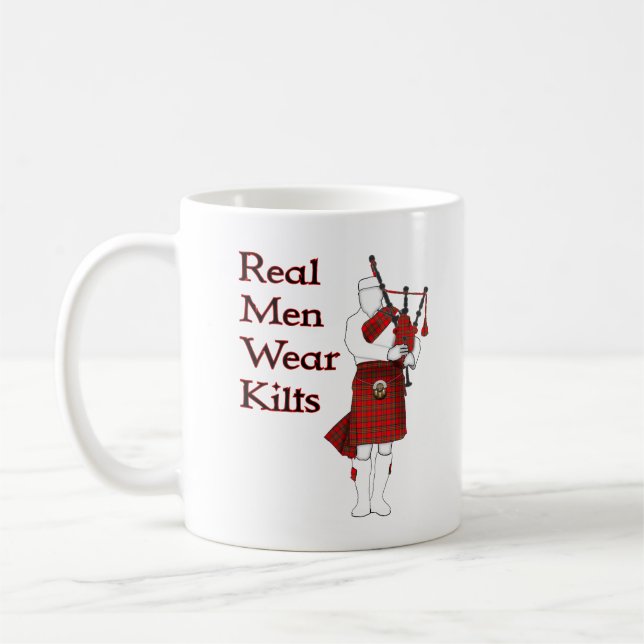Real Men Wear Kilts Funny Scottish Coffee Mug (Left)