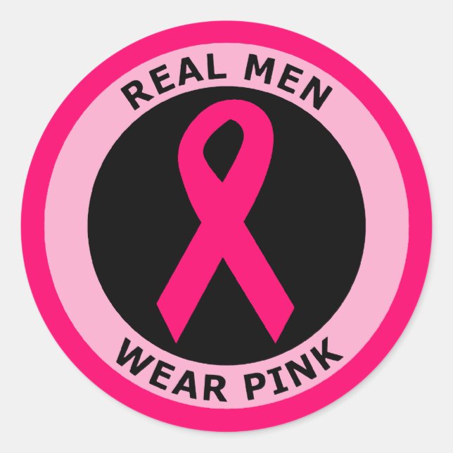 REAL MEN WEAR PINK CLASSIC ROUND STICKER (Front)