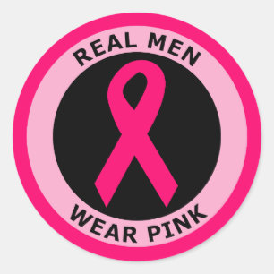 REAL MEN WEAR PINK CLASSIC ROUND STICKER