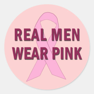 Real Men Wear Pink for Breast Cancer Awareness Classic Round Sticker
