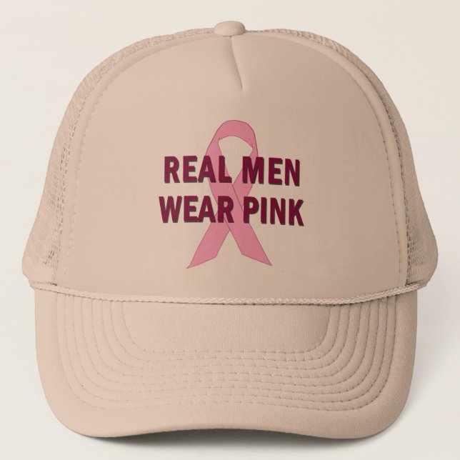 Real Men Wear Pink for Breast Cancer Awareness Trucker Hat (Front)