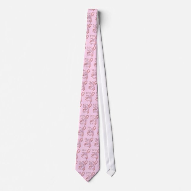 Real Men Wear Pink Mens Necktie (Front)