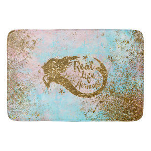 Real Mermaid Life- Glitter Gold Mermaid Bath Mat