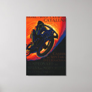 Real Moto Club Vintage PosterEurope Canvas Print