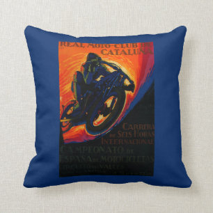 Real Moto Club Vintage PosterEurope Cushion