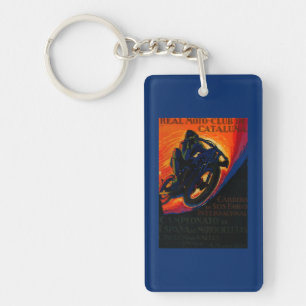 Real Moto Club Vintage PosterEurope Key Ring