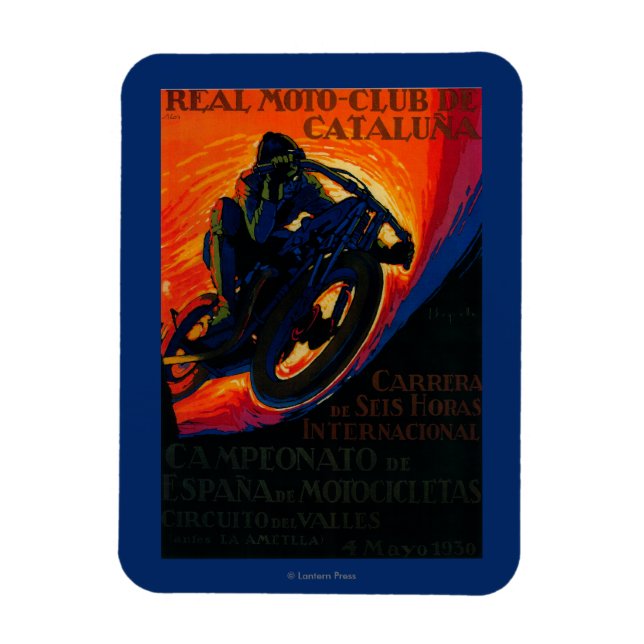 Real Moto Club Vintage PosterEurope Magnet (Vertical)