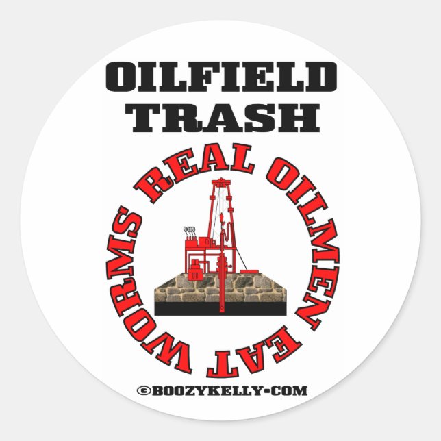 Real Oilmen Eat Worms,Oilfield Sticker,Drilling Classic Round Sticker (Front)