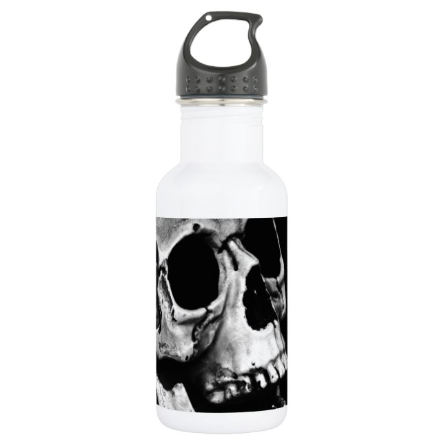 Real Old Greyscale Skull 532 Ml Water Bottle (Front)