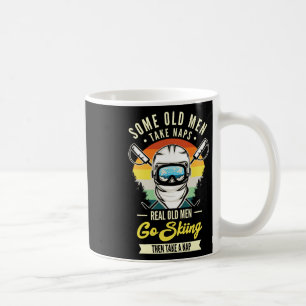 Real Old Men Go Skiing Funny Ski Lovers Retro Coffee Mug