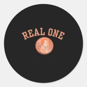 Real One Penny Rip, Funny Coin Memorial,cent Retir Classic Round Sticker