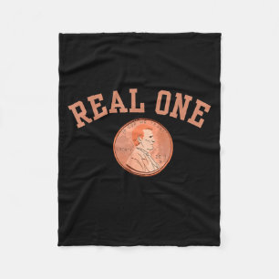 Real One Penny Rip, Funny Coin Memorial,cent Retir Fleece Blanket