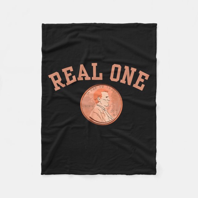 Real One Penny Rip, Funny Coin Memorial,cent Retir Fleece Blanket (Front)