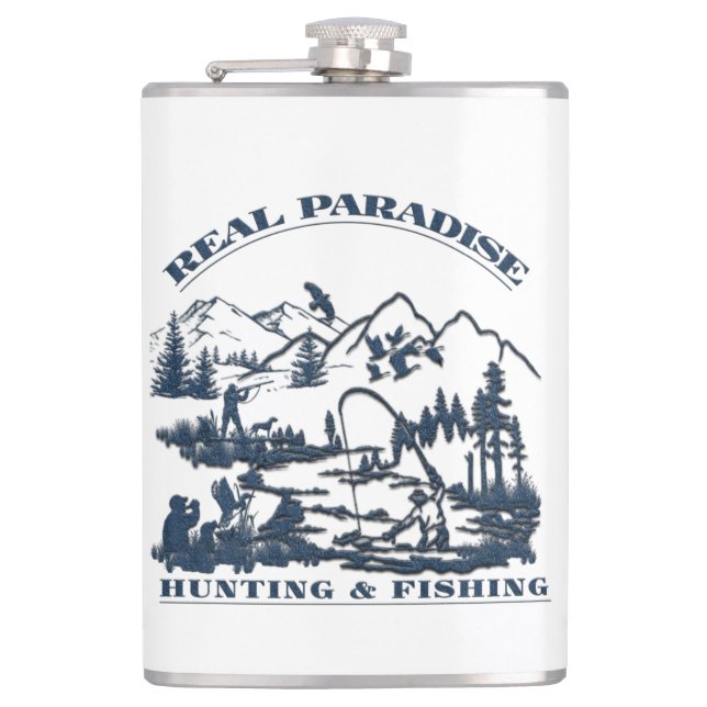 Real paradise Coffee Mug Hip Flask (Front)