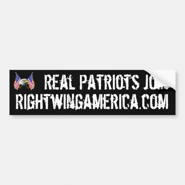 Real Patriots Join Rightwingamerica.com. Bumper Sticker (Front)
