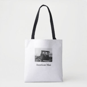 Real Photo Antique Car with Owner Tote Bag