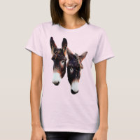 Real photo duo of donkeys - Stylized