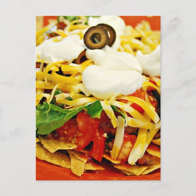 Real Photo Mexican Taco Salad Food Postcard (Front)