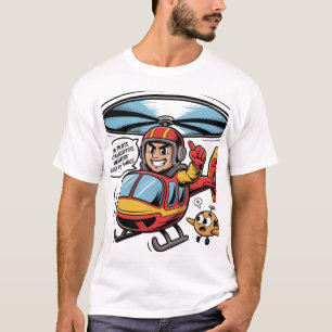Real Pilots Land Helicopters – Comic Helicopter T-Shirt