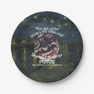 REAL POLITICAL SCAM the Art " Trump Trump POTUS Paper Plate