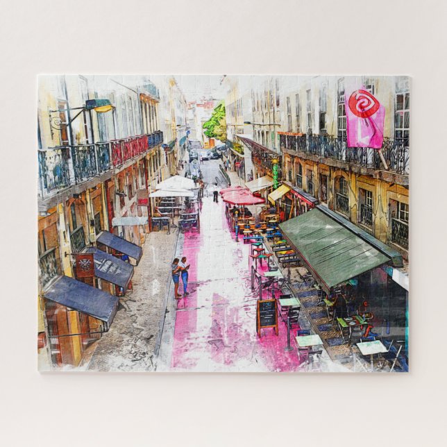 Real Portugal- Lisbon Street Jigsaw Puzzle (Horizontal)