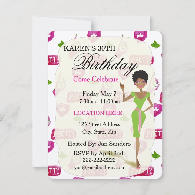 Real Pretty Girls Birthday Party Invitations (Front)
