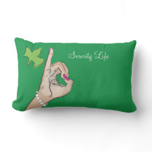 Real Pretty Girls pink and green Throw Pillow