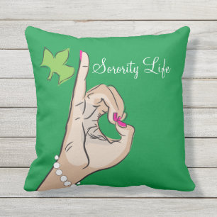 Real Pretty Girls pink and green Throw Pillow