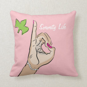 Real Pretty Girls pink and green Throw Pillow