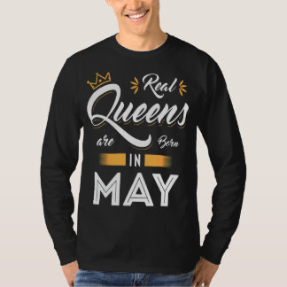 Real Queen Are Born In May Perfect For Womens Moth T-Shirt