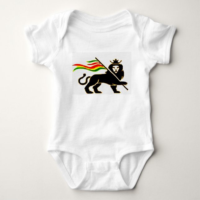 Real Rasta Lion Baby Bodysuit (Front)