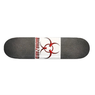 Real RAW Carbon Fibre Textured Biohazard Symbol Skateboard